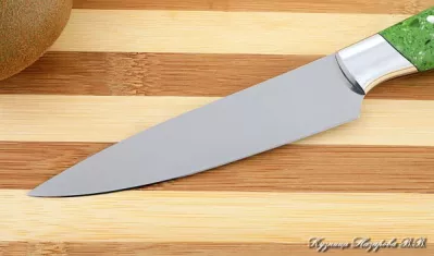 Кухонный нож Шеф № 2 сталь 95Х18 рукоять акрил зеленый