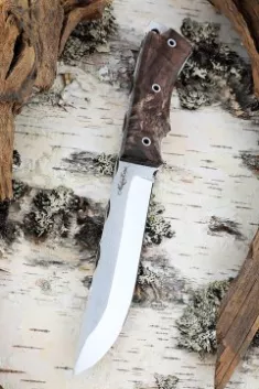Нож Овод 2 Х12МФ цельнометаллический карельская береза коричневая (Coutellia)
