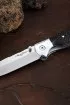 Нож складной Ладья сталь Elmax накладки черный граб резной (Coutellia)