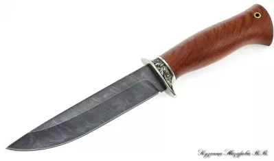Нож Пехотинец дамаск мельхиор бубинга