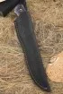 Нож Боец дамаск долы, рукоять стабилизированная карельская береза фиолетовая