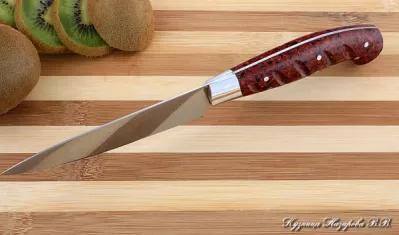 Кухонный нож Шеф № 2 сталь 95Х18 рукоять акрил красный