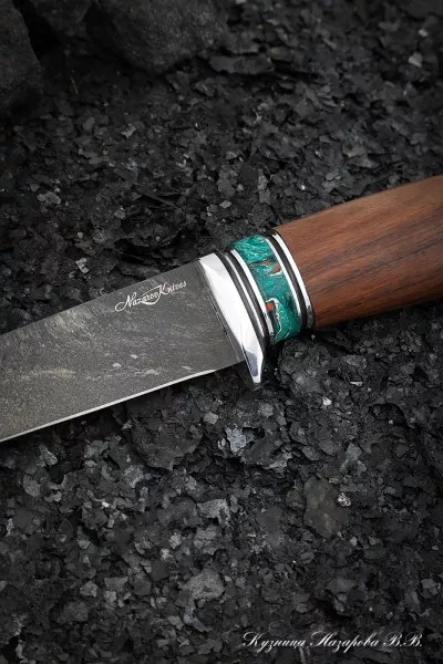 Нож Касатка средний филейный Х12МФ палисандр акрил зеленый