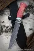 Нож Пехотинец дамаск волнистый мельхиор карельская береза красная акрил