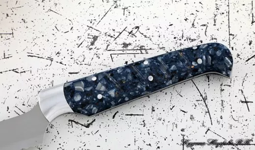 Кухонный нож Шеф № 15 сталь 95Х18 рукоять акрил синий