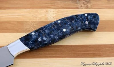 Кухонный нож Шеф № 2 сталь 95Х18 рукоять акрил синий