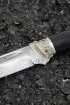 Нож Боец дамаск нержавеющий черный граб мельхиор
