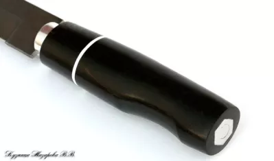 Нож финка Сапера дамаск черный граб
