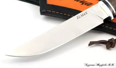 Нож Засапожный сталь ELMAX - сатин рукоять карельская береза (коричневая)