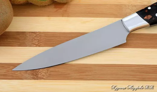 Кухонный нож Шеф № 2 сталь 95Х18 рукоять акрил коричневый