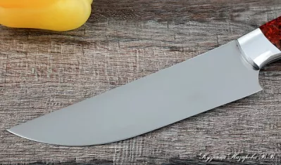 Нож Шеф № 8 сталь 95Х18 рукоять акрил красный