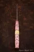 Нож Штык дамаск торцевой карельская береза красная кость мамонта на подставке