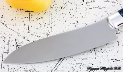 Кухонный нож Шеф № 10 сталь 95Х18 рукоять акрил синий