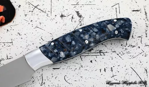 Нож Шеф № 5 сталь 95Х18 рукоять акрил синий