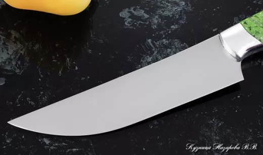 Кухонный нож Шеф № 8 сталь 95Х18 рукоять акрил зеленый