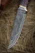 Нож Барс дамаск ламинированный карельская береза фиолетовая