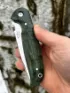 Нож складной Корвет сталь Х12МФ рукоять стабилизированная карельская береза зеленая