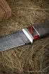 Нож Вепрь дамаск волнистый карельская береза коричневая акрил