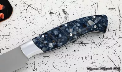 Нож Шеф № 5 сталь 95Х18 рукоять акрил синий