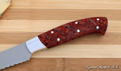 Кухонный нож Шеф № 4 сталь 95Х18 рукоять акрил красный