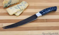 Кухонный нож Шеф № 4 сталь Х12МФ рукоять акрил синий