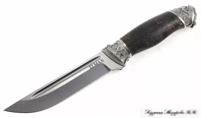 Нож Боец Elmax мельхиор стабилизированная карельская береза (коричневая)