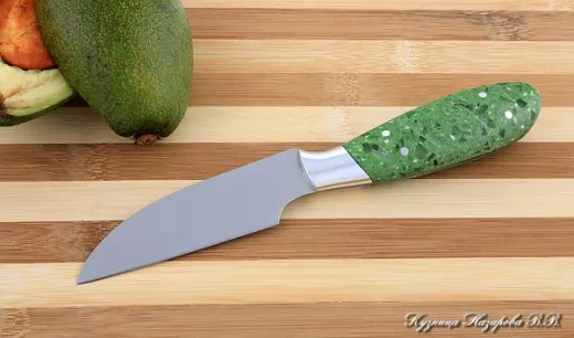 Кухонный нож Шеф № 1 сталь 95Х18 рукоять акрил зеленый
