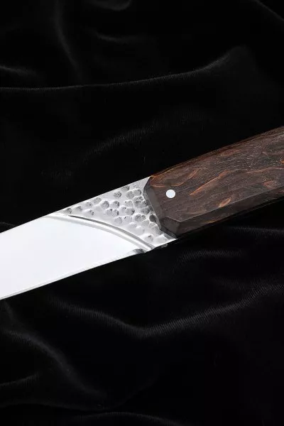 Нож №40 D2 цельнометаллический рукоять карельская береза коричневая