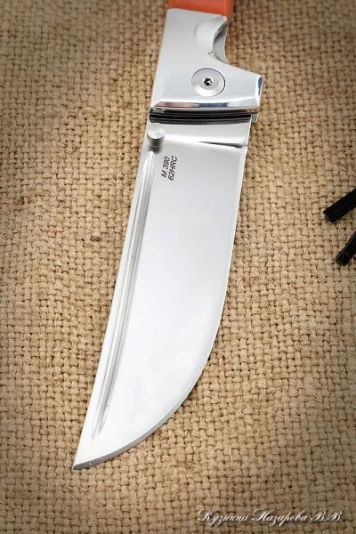 Нож складной Пчак сталь M390 накладки G10 оранжевая