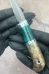 Видео: Нож Малыш-2, Х12МФ, рукоять карельская береза коричневая, акрил зеленый