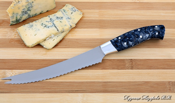 Кухонный нож Шеф № 4 сталь 95Х18 рукоять акрил синий