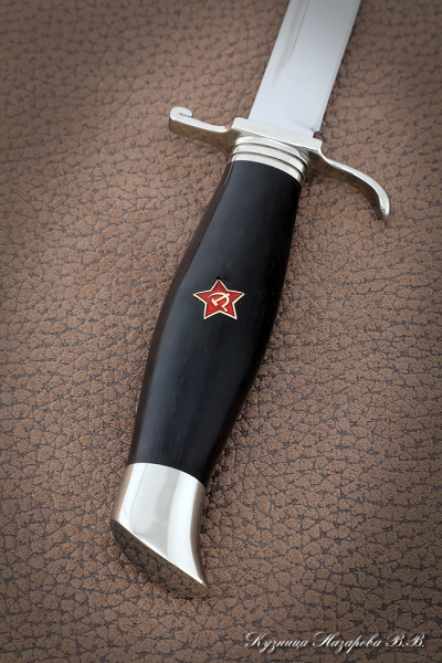 Реплика Финка НКВД 95х18 черный граб мельхиор с красной звездой