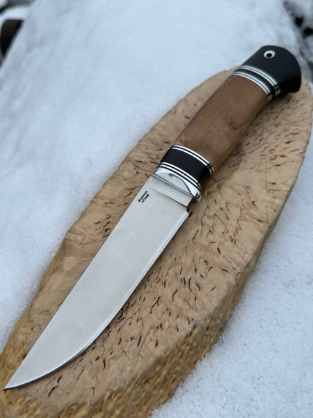 Нож &quot;Барс&quot; сталь х12мф, рукоять карельская береза янтарь (распродажа)