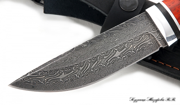 Cheetah Damascus knife end paduk