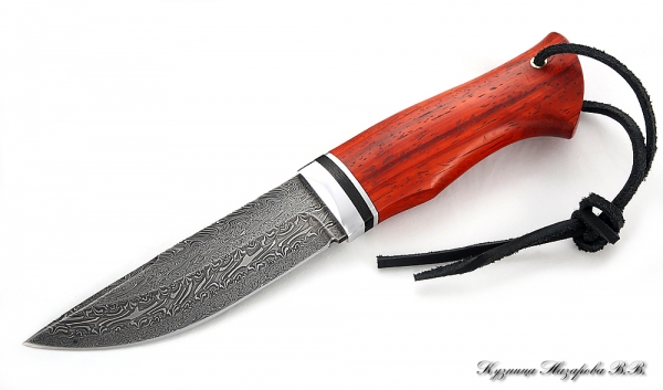 Cheetah Damascus knife end paduk