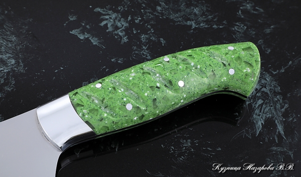 Кухонный нож Шеф № 11 сталь 95Х18 рукоять акрил зеленый