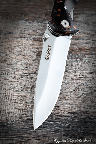 Folding knife Corvette steel Elmax handle brown acrylic