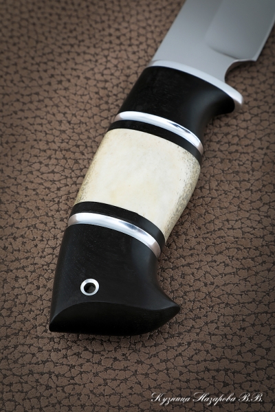Нож Барсук Х12МФ комбинированная черный граб рог лося