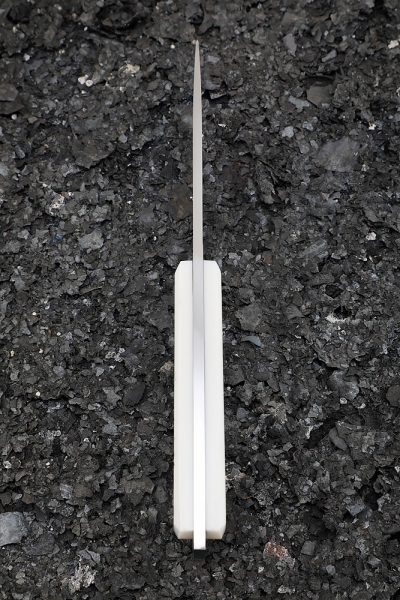Seal knife 2 Elmax all-metal, white acrylic artistic performance 