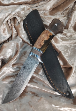 Нож Беркут 9ХС карельская береза гибрид наборная (распродажа)