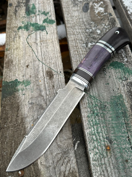 Нож &quot;Таежный&quot; сталь К340, рукоять карельская береза фиолетовая (распродажа) 