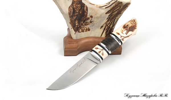 Golden Eagle knife 2 H12MF bone on the stand auth.