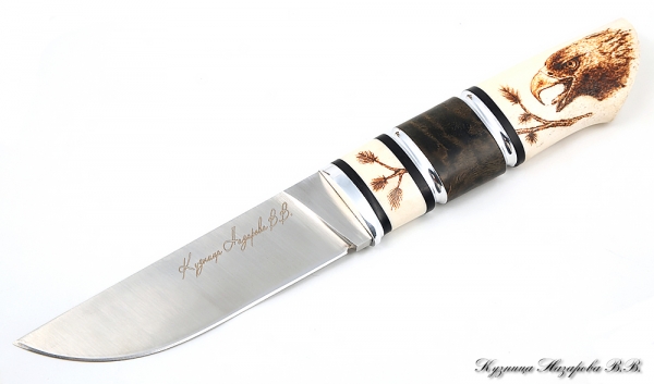 Golden Eagle knife 2 H12MF bone on the stand auth.
