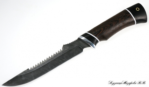 Нож Рыбак 2 дамаск черный граб венге