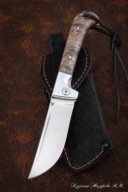 Нож складной Пчак сталь Elmax накладки карельская береза коричневая