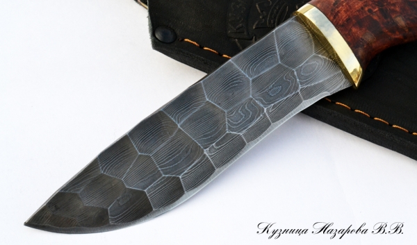 Knife Gyrfalcon Damascus full stone Karelian birch