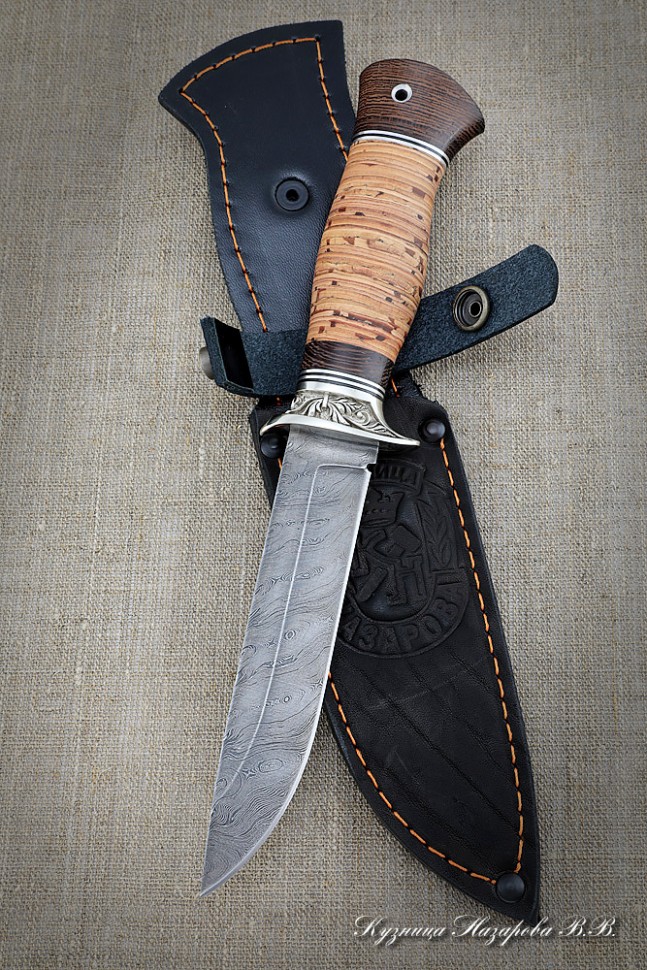 Knife Infantryman Damascus melchior birch bark