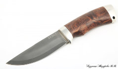 Cheetah knife wootz steel melchior stabilized Karelian birch (brown)