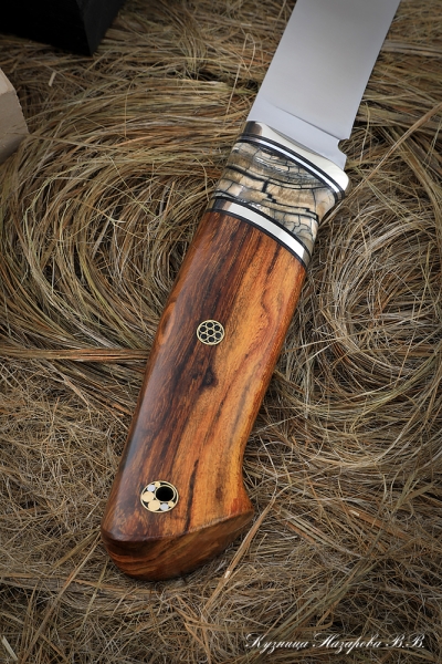 Knife No. 36 M390 nickel silver mammoth bone iron wood