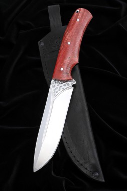 Knife No. 38 D2 all-metal handle Karelian birch red